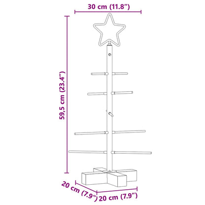 vidaXL Metal Christmas Tree Black 59.5 cm Powder-coated steel