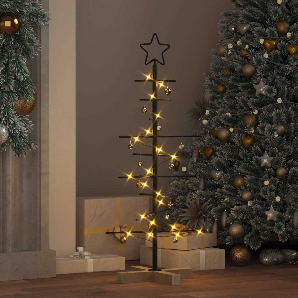 vidaXL Metal Christmas Tree Black 89 cm Powder-coated steel