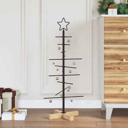 vidaXL Metal Christmas Tree Black 89 cm Powder-coated steel