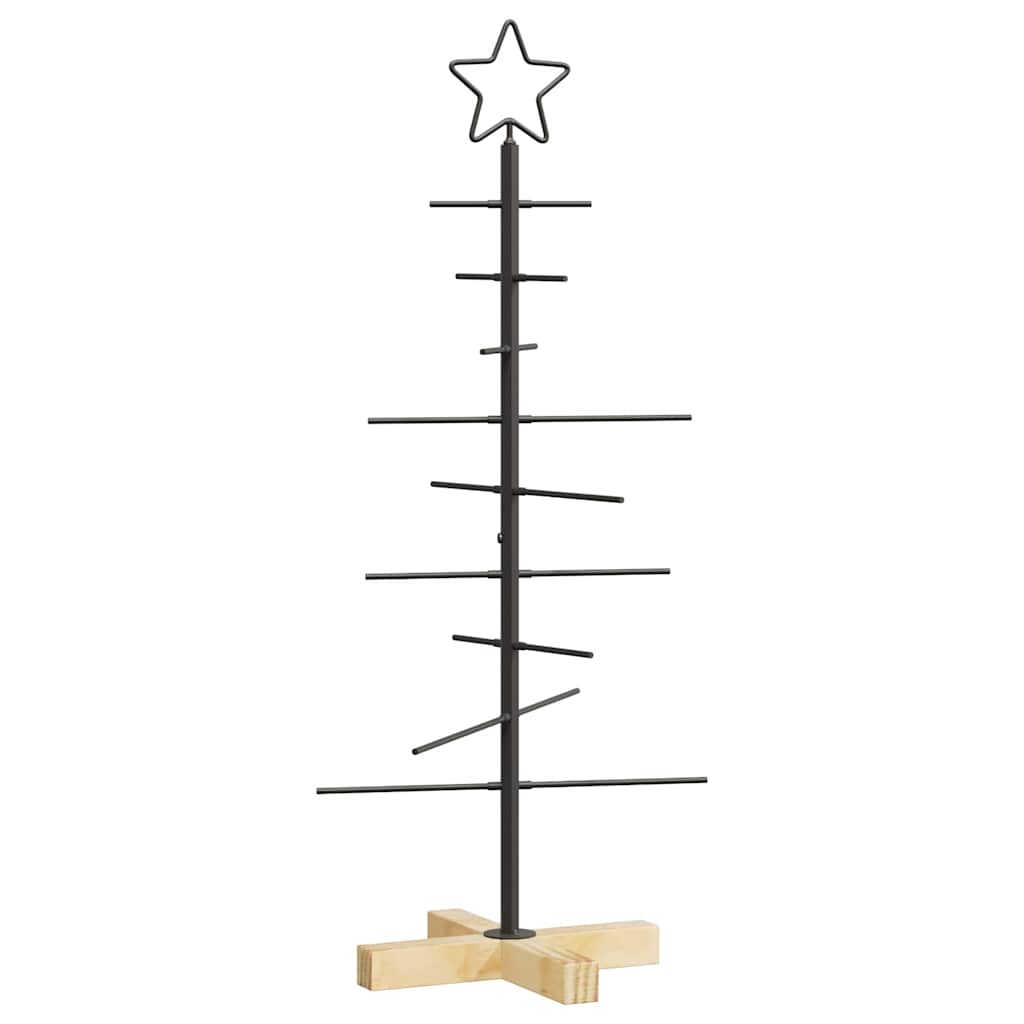 vidaXL Metal Christmas Tree Black 89 cm Powder-coated steel