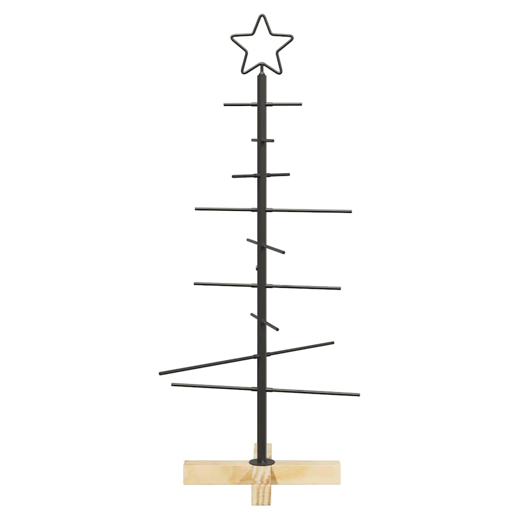 vidaXL Metal Christmas Tree Black 89 cm Powder-coated steel