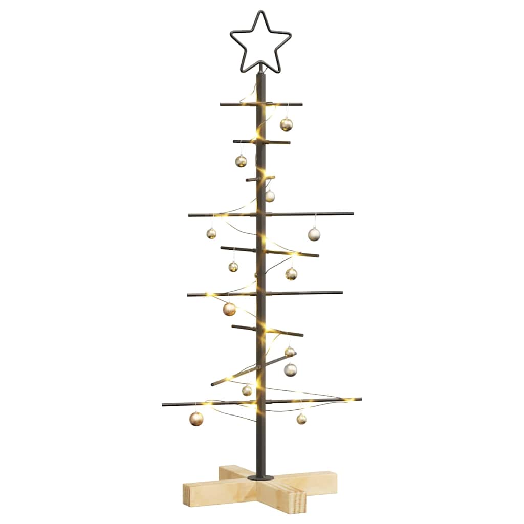 vidaXL Metal Christmas Tree Black 89 cm Powder-coated steel