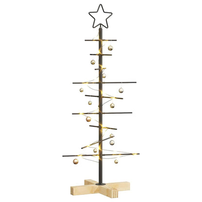 vidaXL Metal Christmas Tree Black 89 cm Powder-coated steel