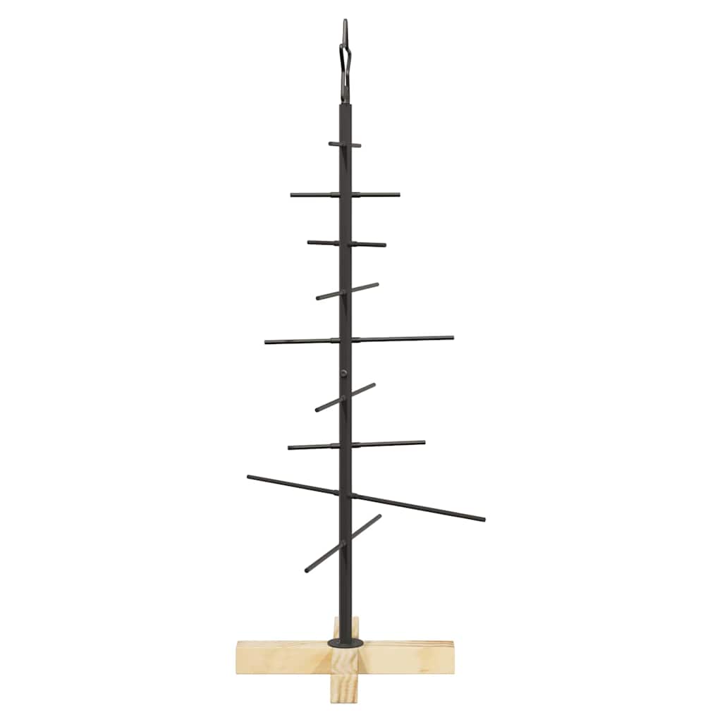 vidaXL Metal Christmas Tree Black 89 cm Powder-coated steel