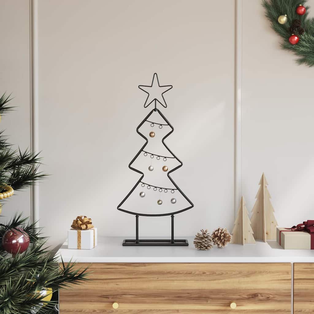 vidaXL Metal Christmas Tree Black 60 cm Steel - 56606
