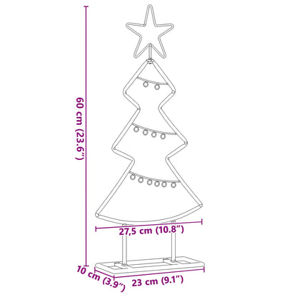 vidaXL Metal Christmas Tree Black 60 cm Steel - 56606