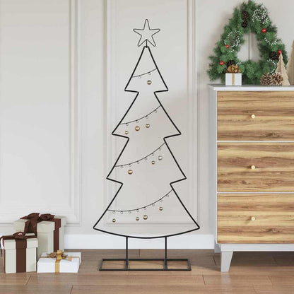 vidaXL Metal Christmas Tree Black 125 cm Steel