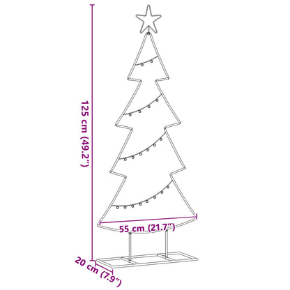 vidaXL Metal Christmas Tree Black 125 cm Steel