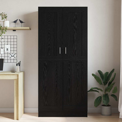 vidaXL Book Cabinet 3-Tier 82.5 x 30.5 x 185 cm Engineered Wood - Black