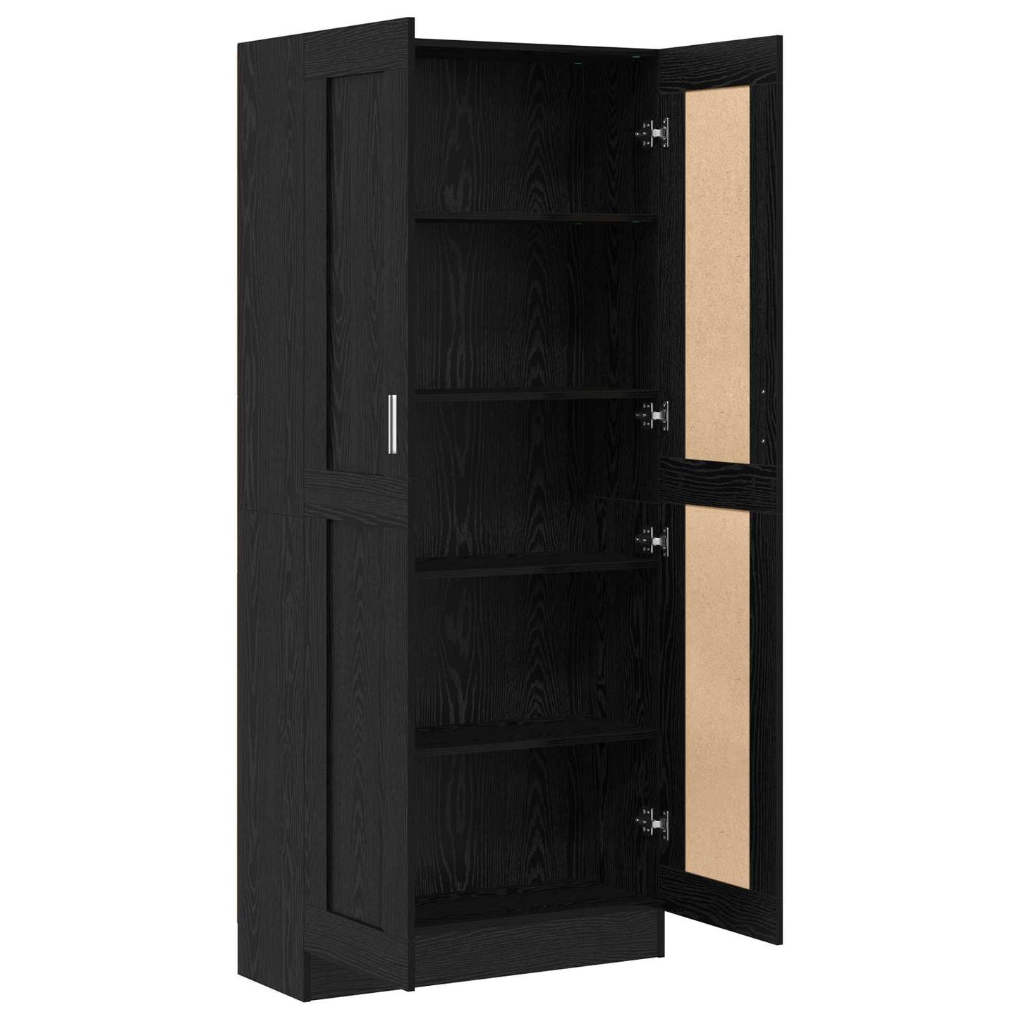 vidaXL Book Cabinet 3-Tier 82.5 x 30.5 x 185 cm Engineered Wood - Black