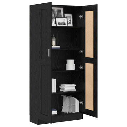 vidaXL Book Cabinet 3-Tier 82.5 x 30.5 x 185 cm Engineered Wood - Black