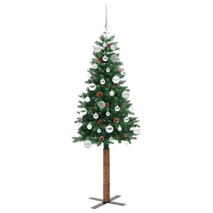 vidaXL Slim Christmas Tree Green 150 cm PVC and Solid Pine wood - 35897
