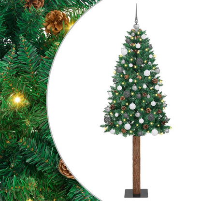 vidaXL Slim Christmas Tree Green 180 cm PVC and Solid Pine wood - 35926