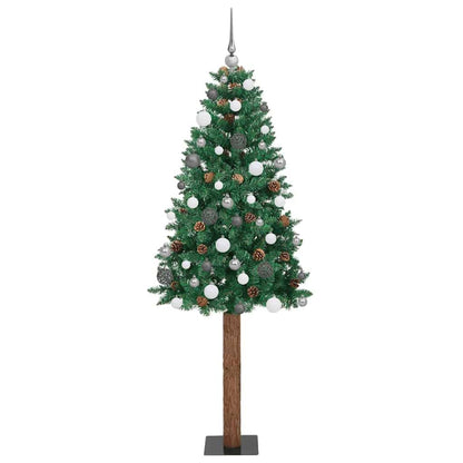 vidaXL Slim Christmas Tree Green 180 cm PVC and Solid Pine wood - 35926