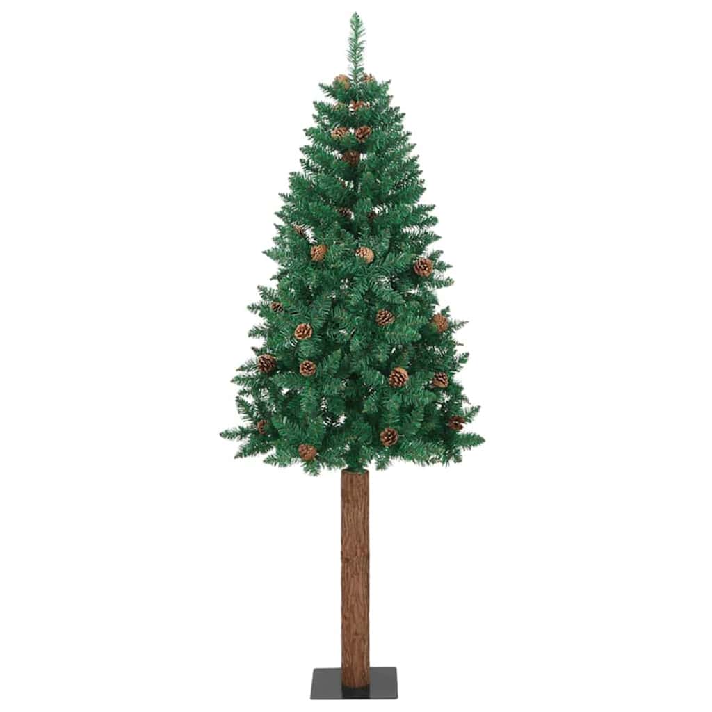 vidaXL Slim Christmas Tree Green 180 cm PVC and Solid Pine wood - 35926