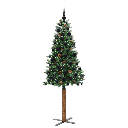vidaXL Slim Christmas Tree Green 180 cm PVC and Solid Pine wood - 35939