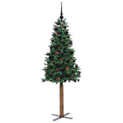 vidaXL Slim Christmas Tree Green 180 cm PVC and Solid Pine wood - 35939