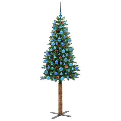 vidaXL Slim Christmas Tree Green 180 cm PVC and Solid Pine wood - 35963