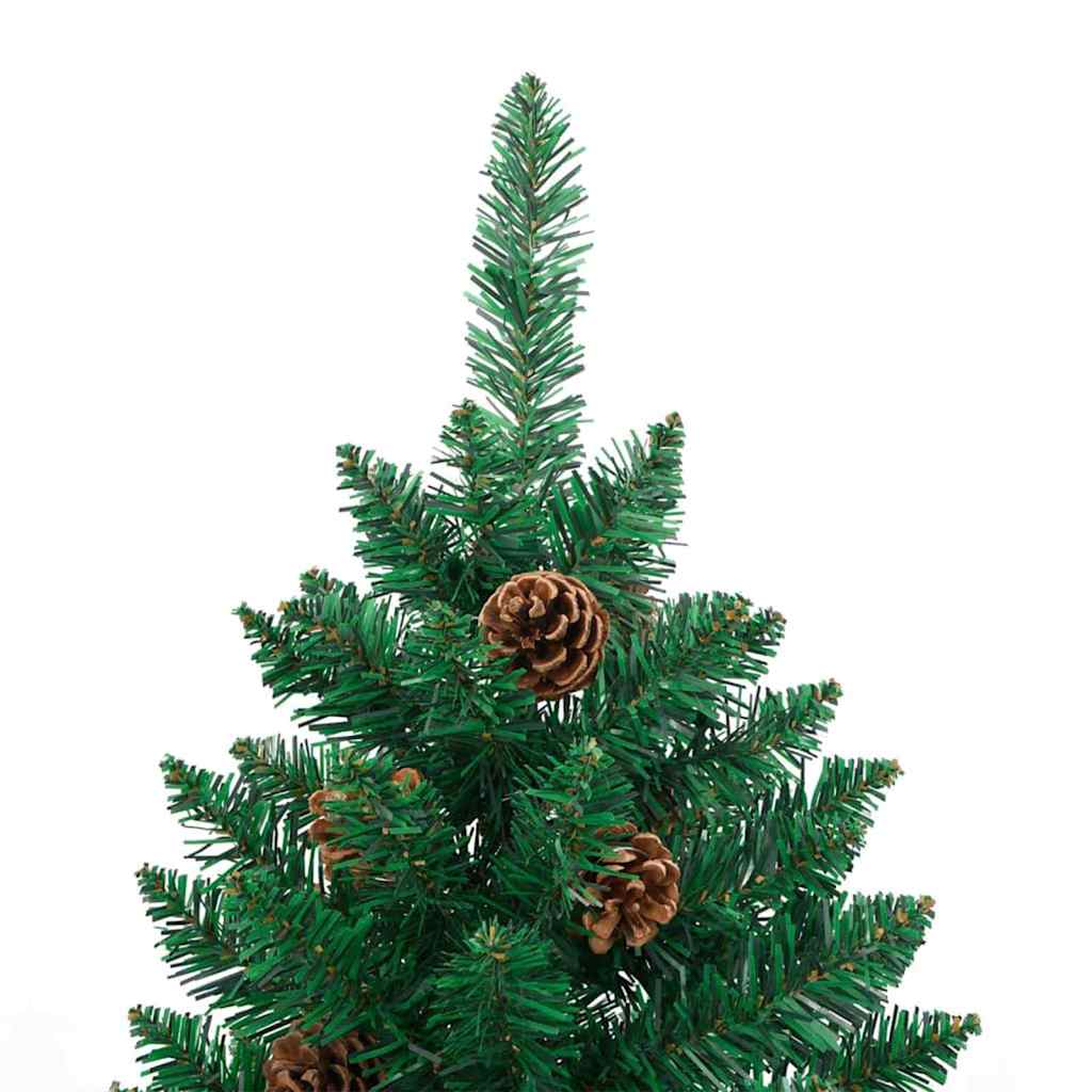 vidaXL Slim Christmas Tree Green 210 cm PVC and Solid Pine wood - 35985