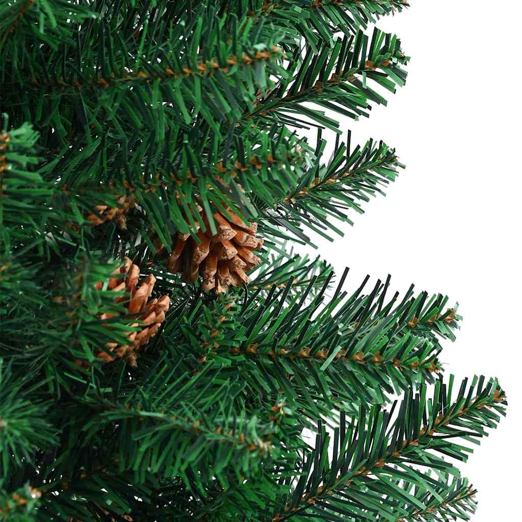vidaXL Slim Christmas Tree Green 210 cm PVC and Solid Pine wood - 45084