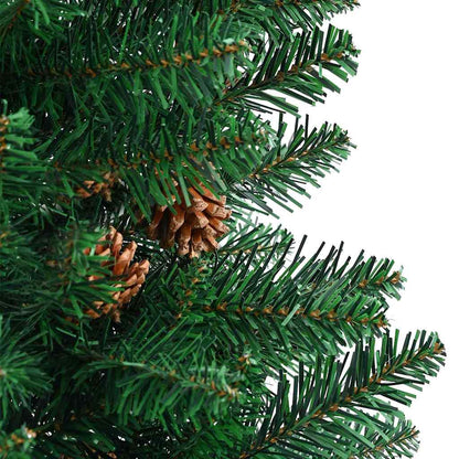 vidaXL Slim Christmas Tree Green 210 cm PVC and Solid Pine wood - 45084