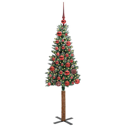 vidaXL Slim Christmas Tree Green 150 cm PVC and Solid Pine wood - 45088