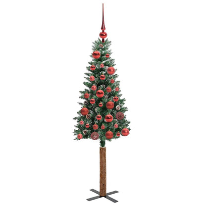 vidaXL Slim Christmas Tree Green 150 cm PVC and Solid Pine wood - 45088