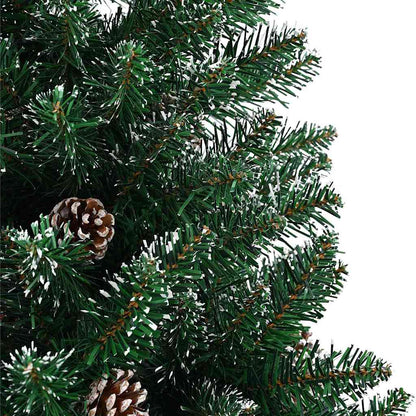vidaXL Slim Christmas Tree Green 150 cm PVC and Solid Pine wood - 45100