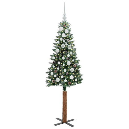 vidaXL Slim Christmas Tree Green 150 cm PVC and Solid Pine wood - 45101