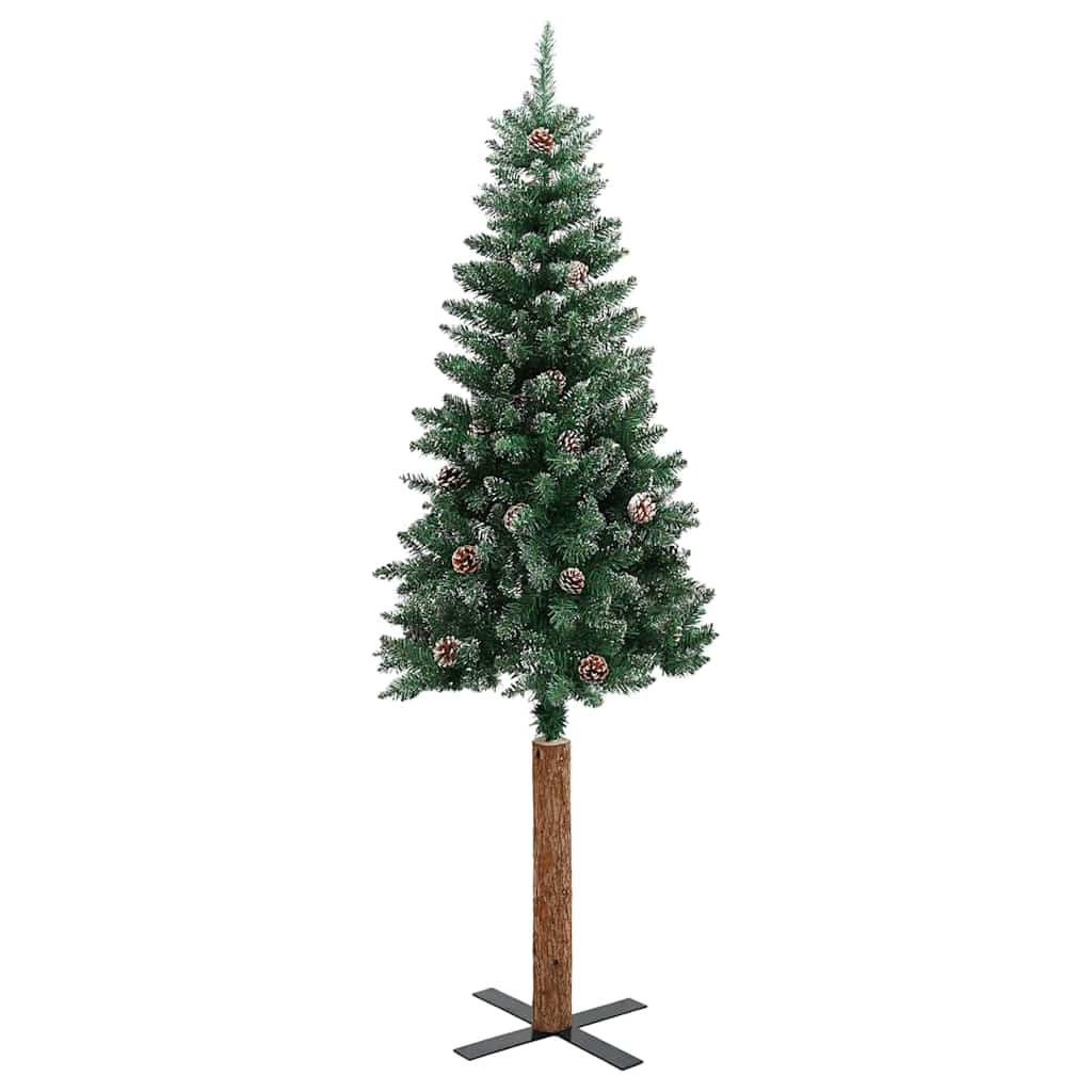 vidaXL Slim Christmas Tree Green 150 cm PVC and Solid Pine wood - 45113