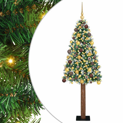 vidaXL Slim Christmas Tree Green 180 cm PVC and Solid Pine wood - 45134