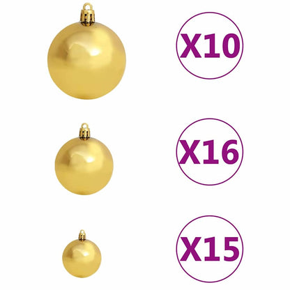 vidaXL Slim Christmas Tree Green 180 cm PVC and Solid Pine wood - 45134