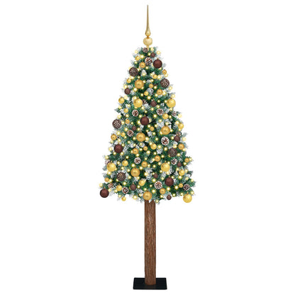 vidaXL Slim Christmas Tree Green 180 cm PVC and Solid Pine wood - 45134