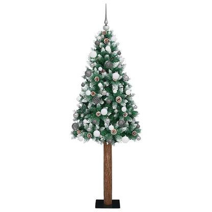 vidaXL Slim Christmas Tree Green 180 cm PVC and Solid Pine wood - 45141