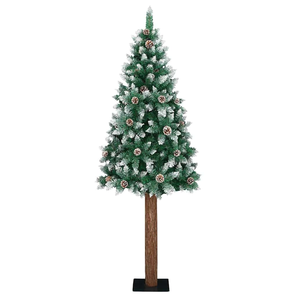 vidaXL Slim Christmas Tree Green 180 cm PVC and Solid Pine wood - 45141