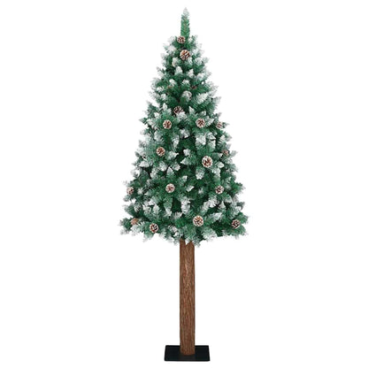 vidaXL Slim Christmas Tree Green 180 cm PVC and Solid Pine wood - 45141