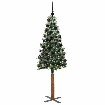 vidaXL Slim Christmas Tree Green 180 cm PVC and Solid Pine wood - 45143