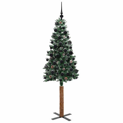vidaXL Slim Christmas Tree Green 180 cm PVC and Solid Pine wood - 45143