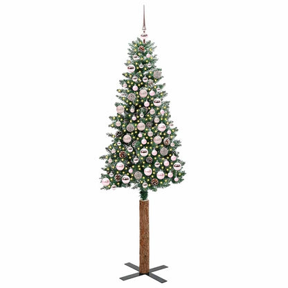 vidaXL Slim Christmas Tree Green 180 cm PVC and Solid Pine wood - 45144