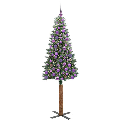 vidaXL Slim Christmas Tree Green 180 cm PVC and Solid Pine wood - 45148