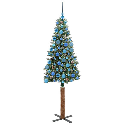 vidaXL Slim Christmas Tree Green 180 cm PVC and Solid Pine wood - 45159