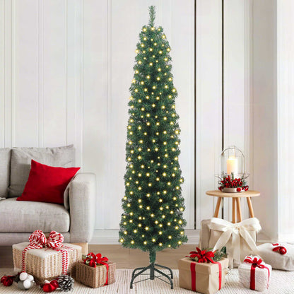 vidaXL Artificial Christmas Tree with 300 LEDs with Stand Green 180 cm - 45292