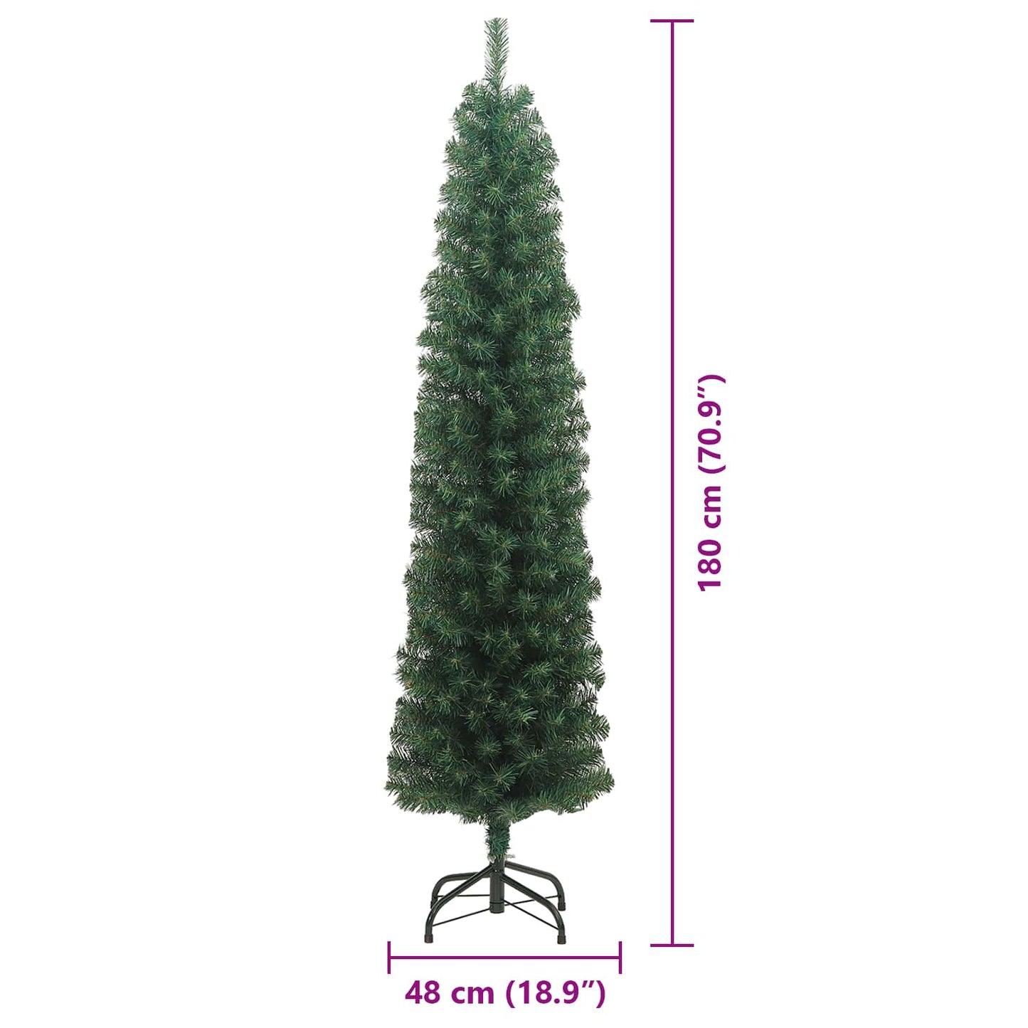 vidaXL Artificial Christmas Tree with 300 LEDs with Stand Green 180 cm - 45292