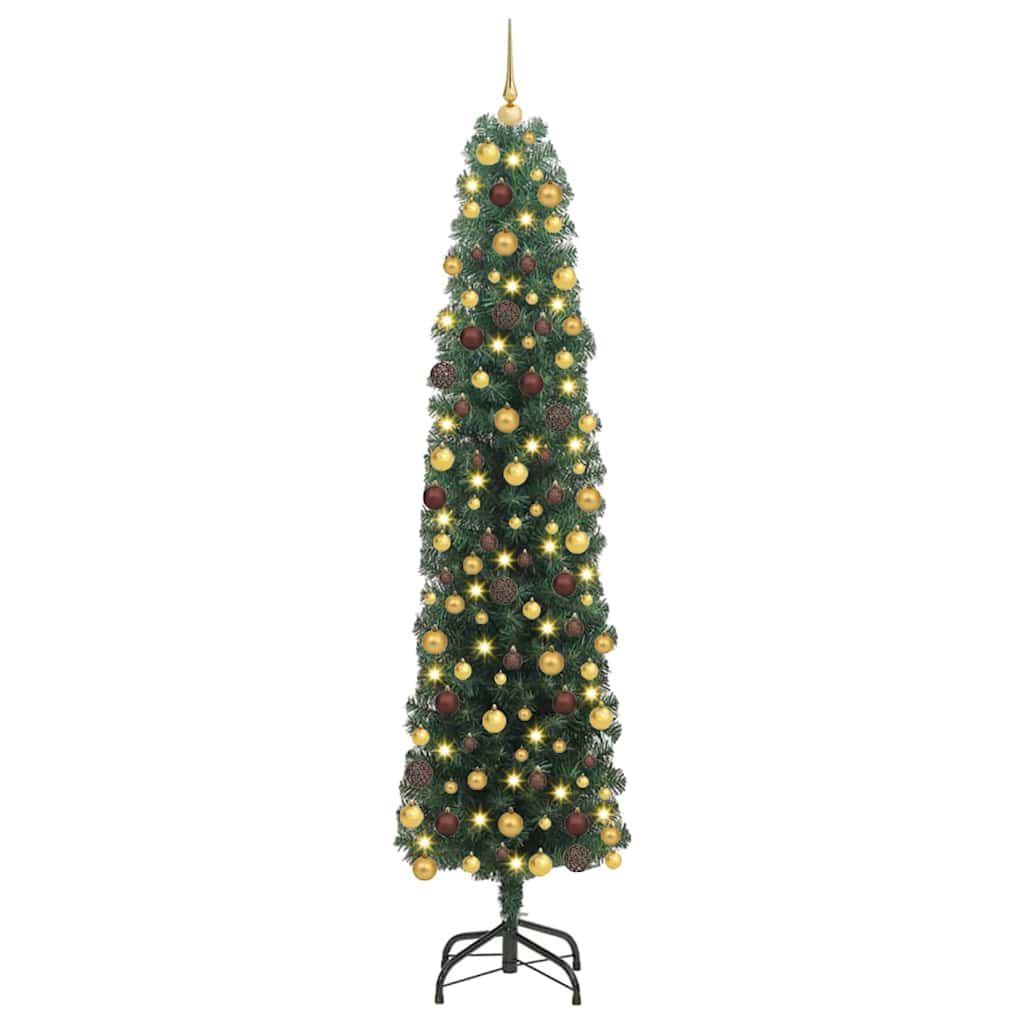 vidaXL Artificial Christmas Tree with 300 LEDs with Stand Green 180 cm - 45294