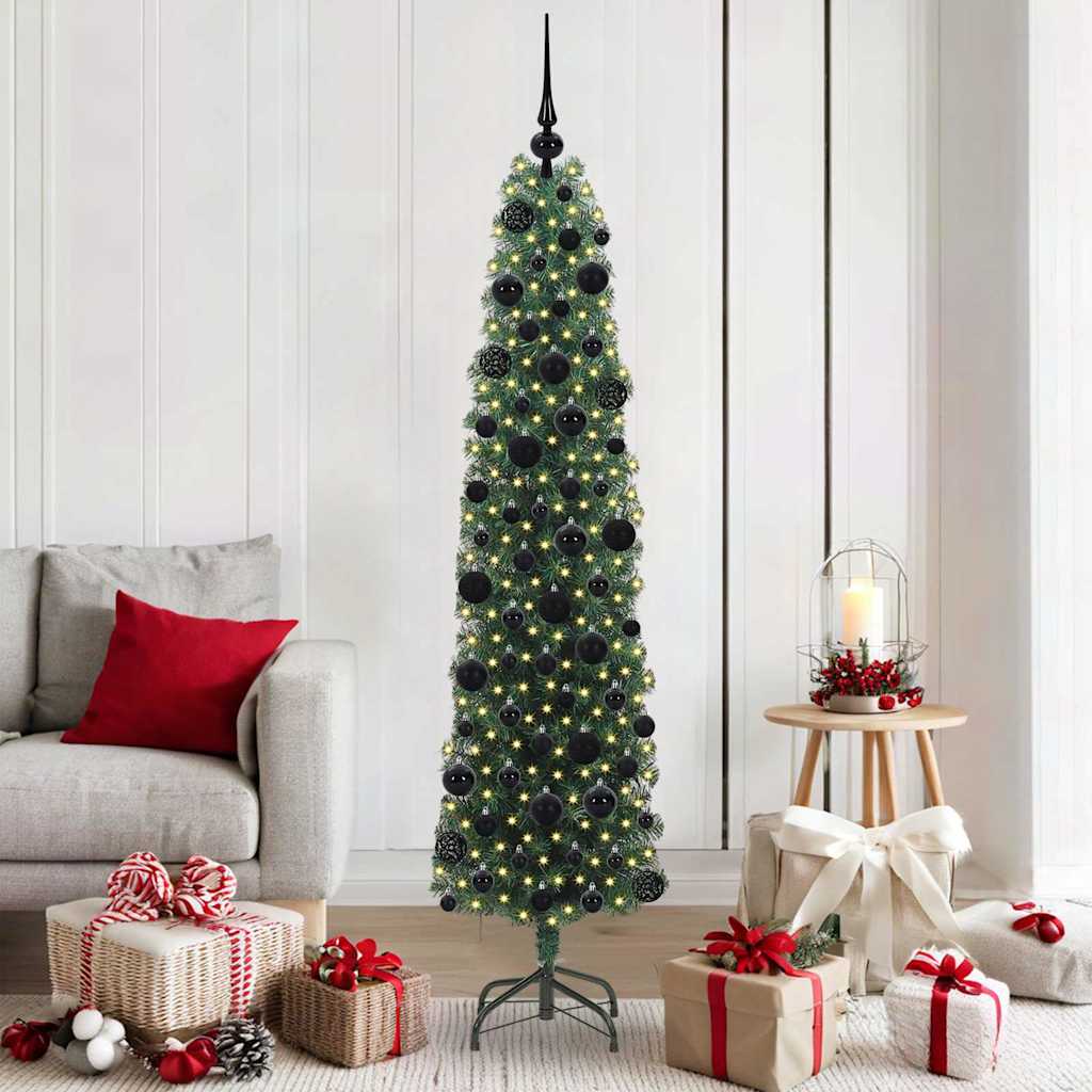 vidaXL Artificial Christmas Tree with 300 LEDs with Stand Green 180 cm - 45306