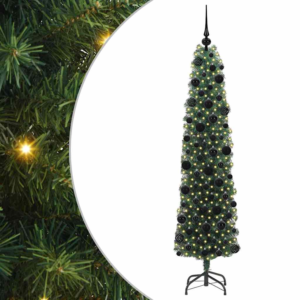 vidaXL Artificial Christmas Tree with 300 LEDs with Stand Green 180 cm - 45306