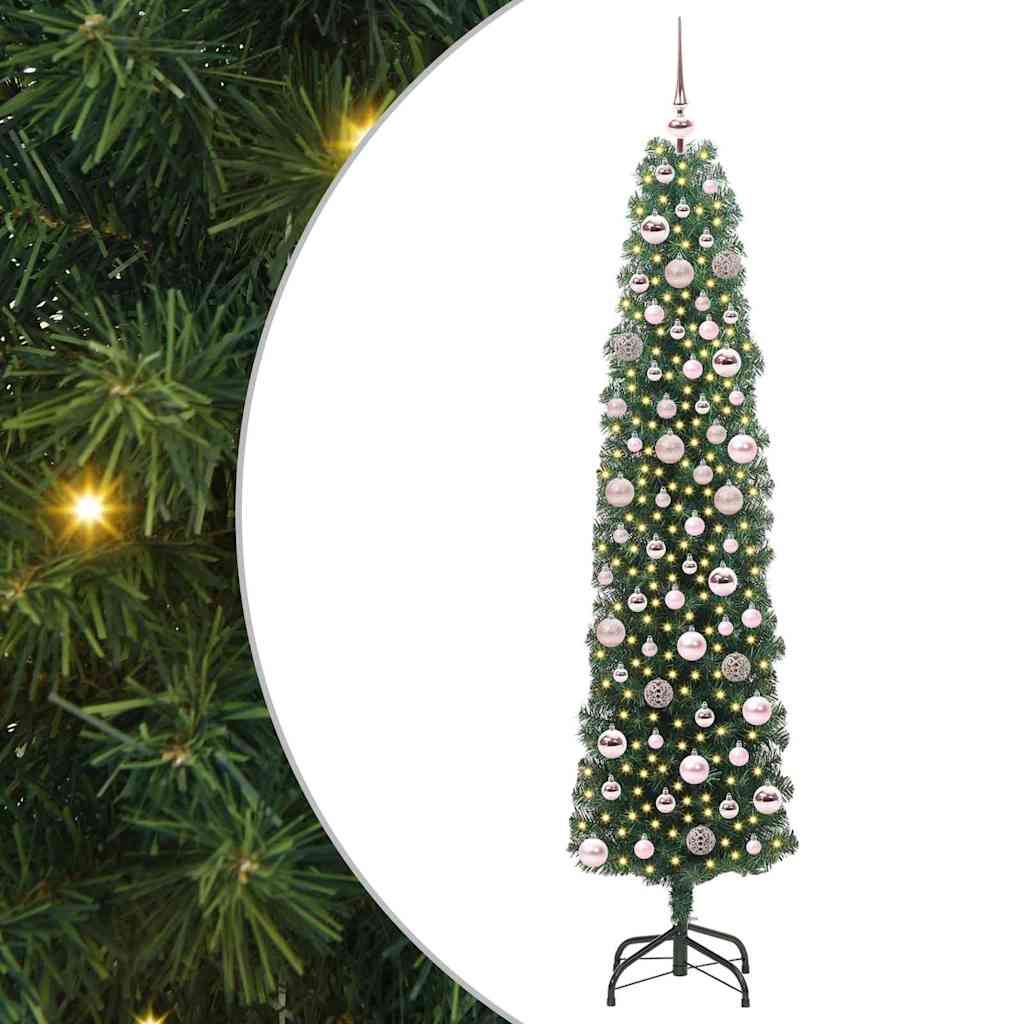 vidaXL Artificial Christmas Tree with 300 LEDs with Stand Green 180 cm - 45307