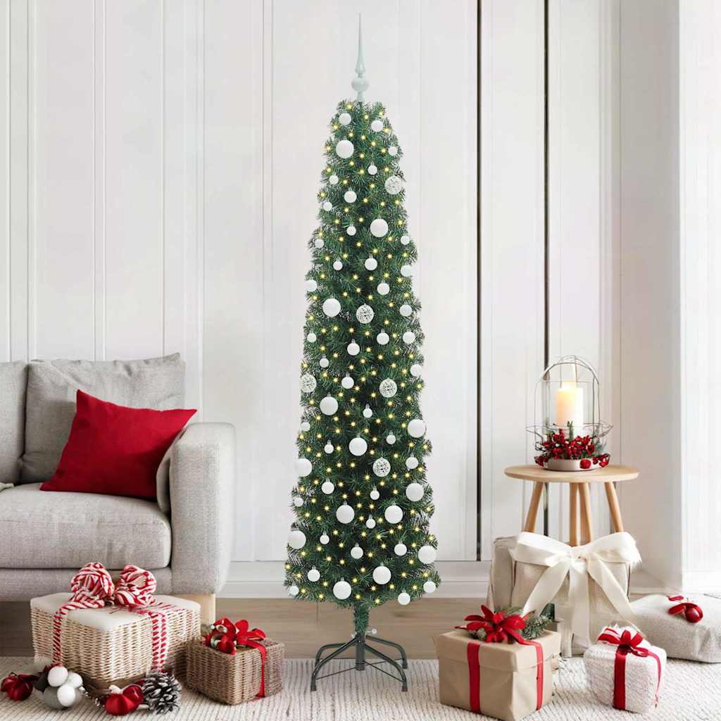vidaXL Artificial Christmas Tree with 300 LEDs with Stand Green 180 cm - 45316