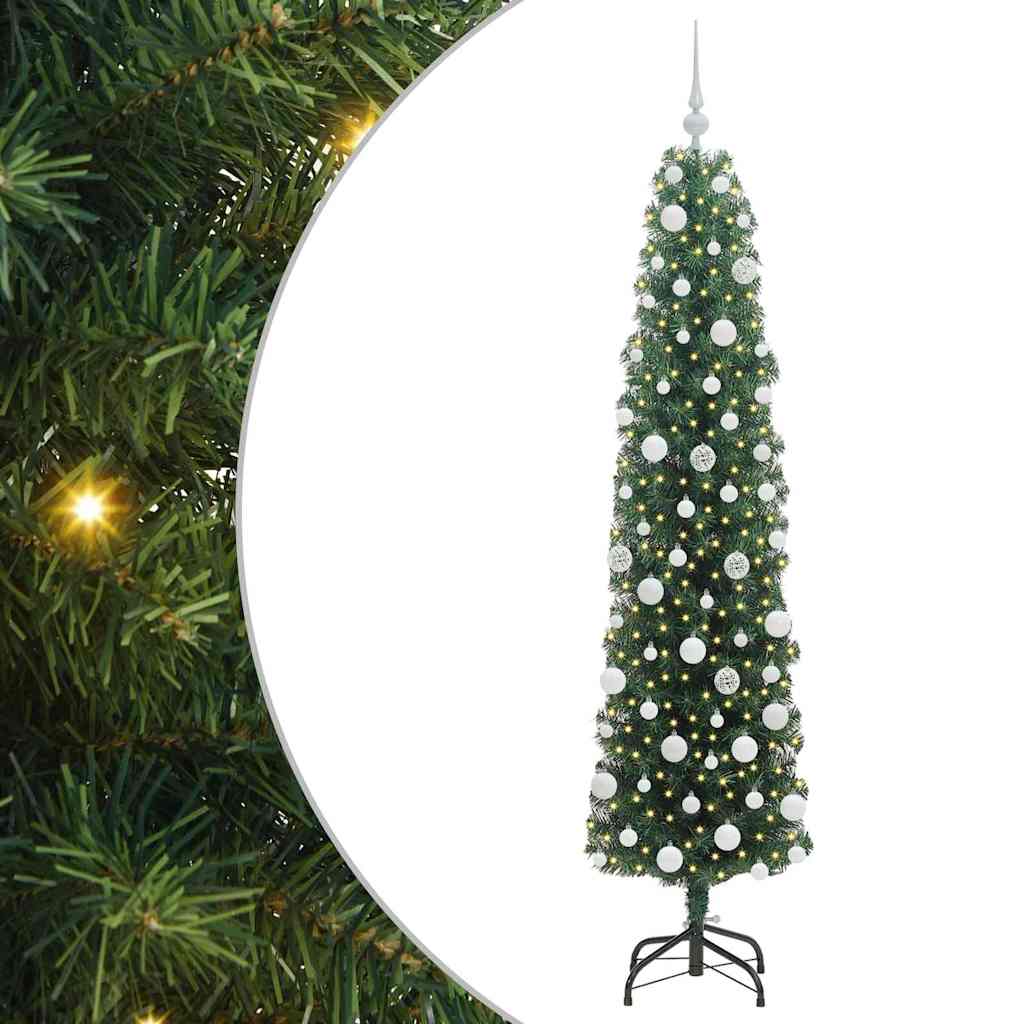 vidaXL Artificial Christmas Tree with 300 LEDs with Stand Green 180 cm - 45316