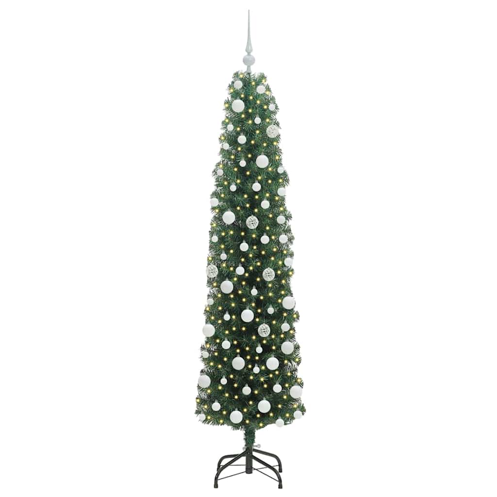 vidaXL Artificial Christmas Tree with 300 LEDs with Stand Green 180 cm - 45316